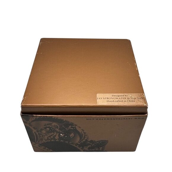 New Jay Strangwater Mini Vase Hand Blown Glass "Ginger Flower" Swarovski Crystal - Picture 9 of 9